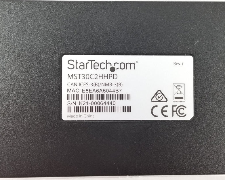StarTech MST30C2HHPD Dual Monitor USB-C Docking Station No AC Adapter