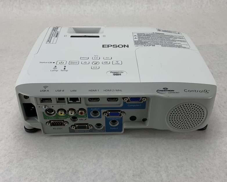 Epson PowerLite 98H H687A LCD Lamp Projector 1803 Lamp Hours - No Remote