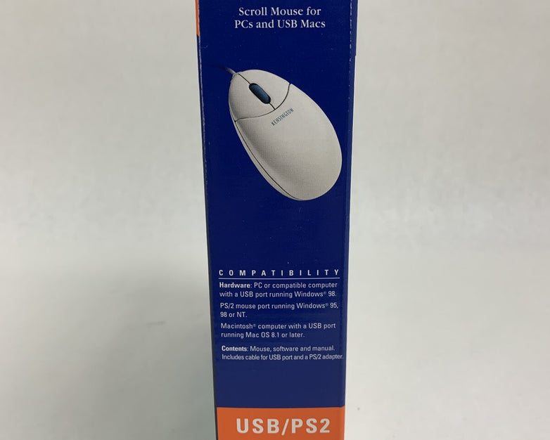 Kensington Mouse-in-a-Box Scroll USB/PS2 Mouse PC/Mac 64480 New OEM