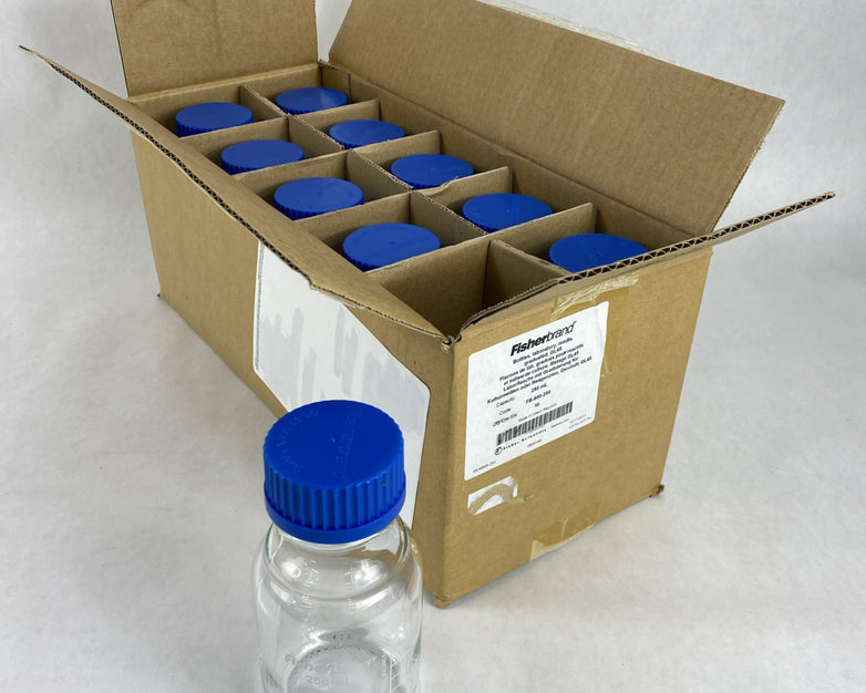 Fisherbrand FB-800-250 Lab Media Graduated Glass Bottles 250mL - 10 Bottles