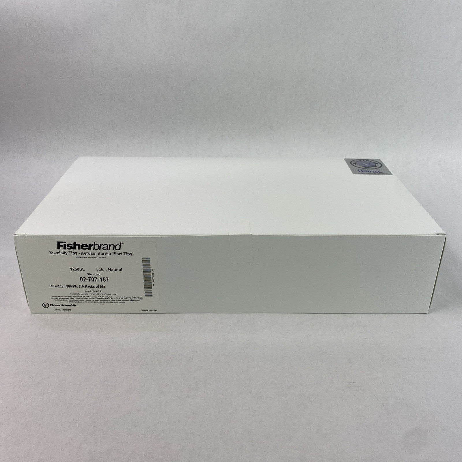 Fisherbrand 02-707-167 Aerosol Barrier Pipet Tips 1250µl Natural - 960 Tips2