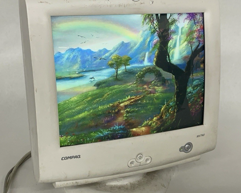 Compaq MV740 17" VGA CRT Monitor Tested Working No Power Cord