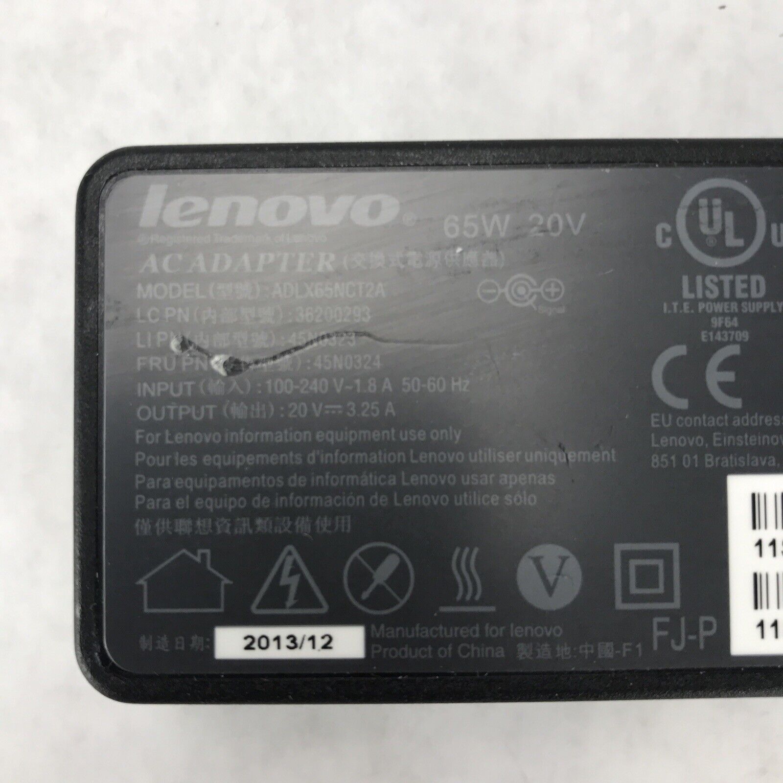 Lenovo ADLX65NCT2A AC Adapter 65W 20V 3.25A 45N0323 45N0324 36200293 (Lot of 12)