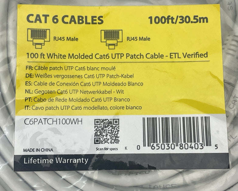 StarTech 100ft CAT6 Ethernet Cable