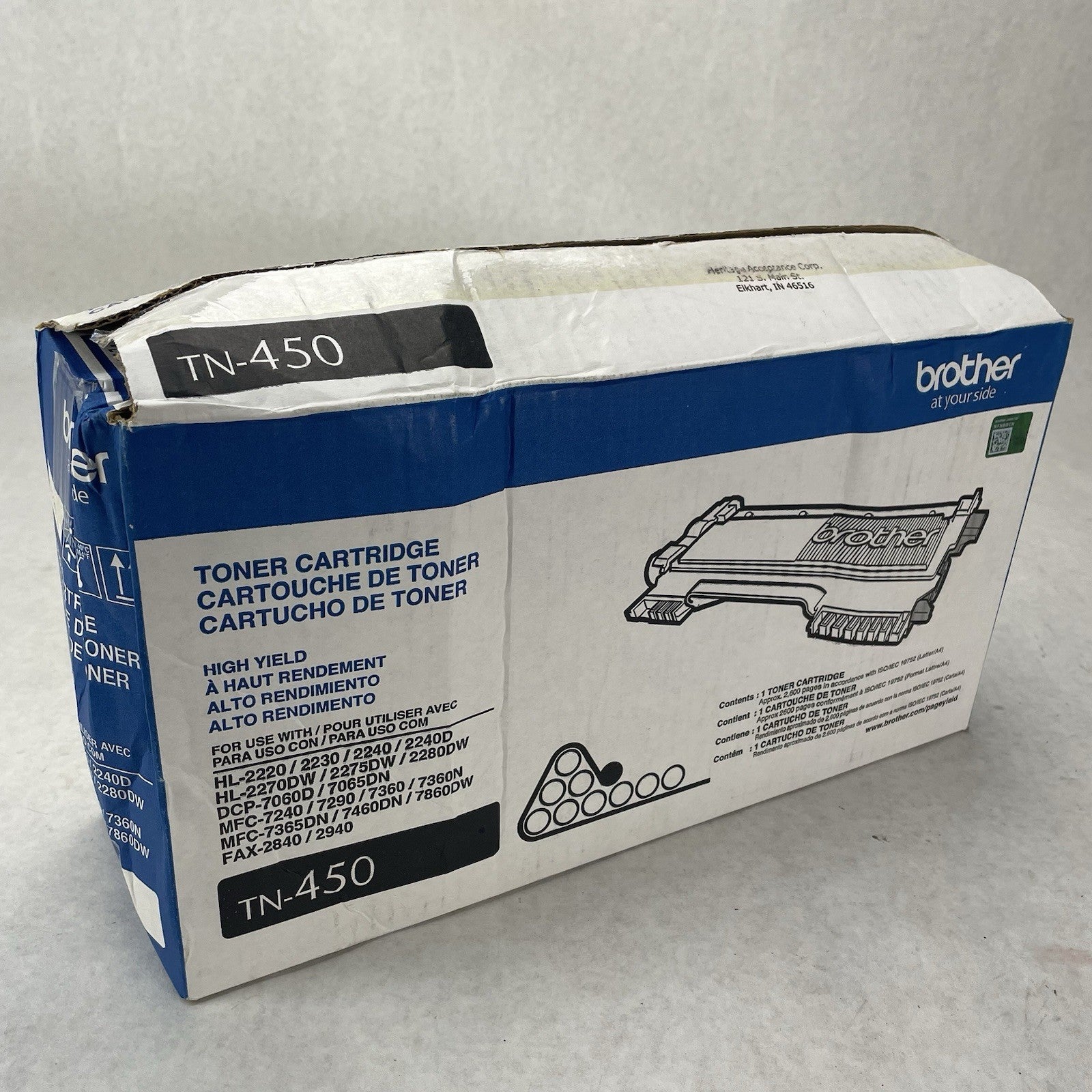 Brother TN450 TN-450 Black Toner Cartridge0