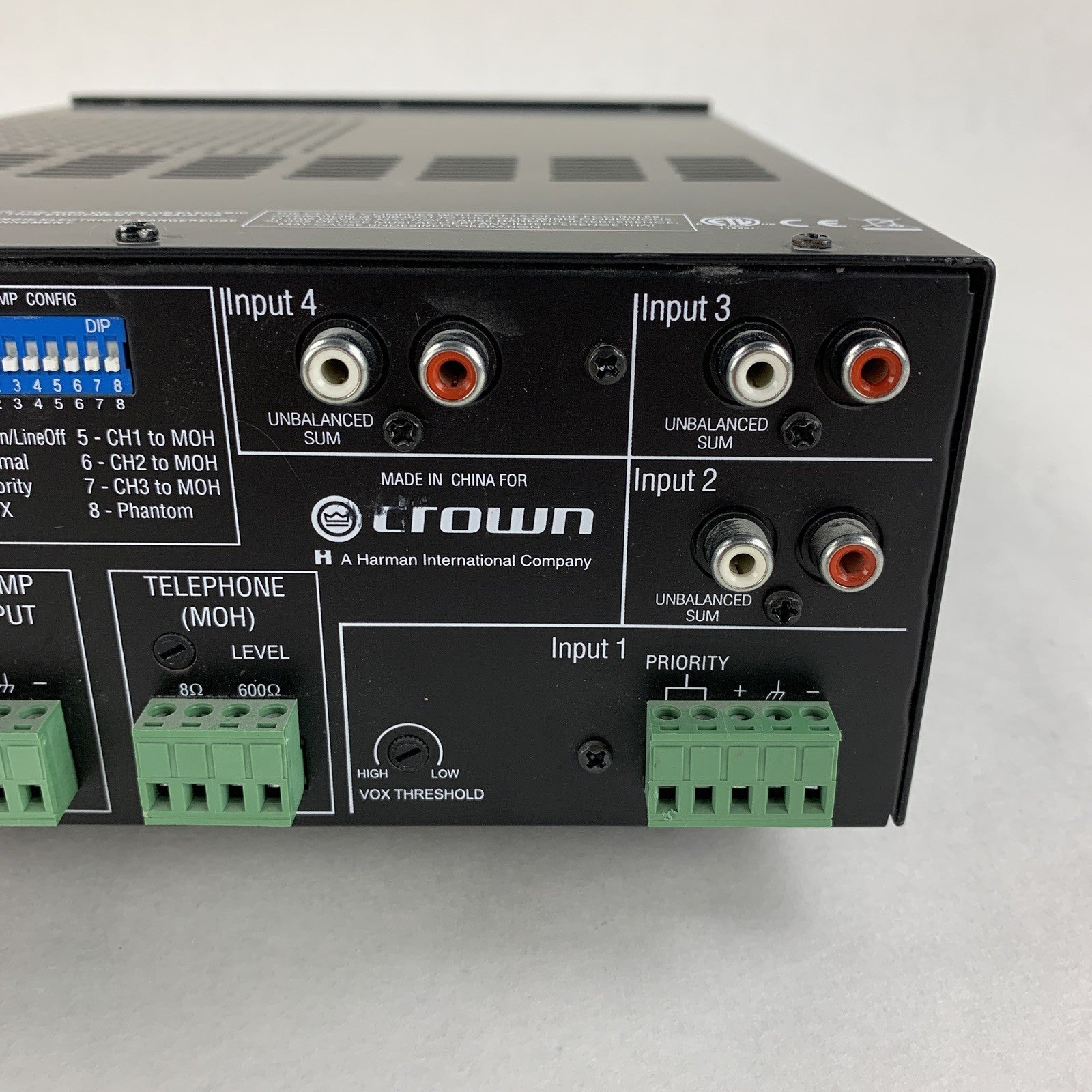 Crown 160MA Commercial Mixer Amplifier 4 Input 60W Ohm 1-2 Power Tested