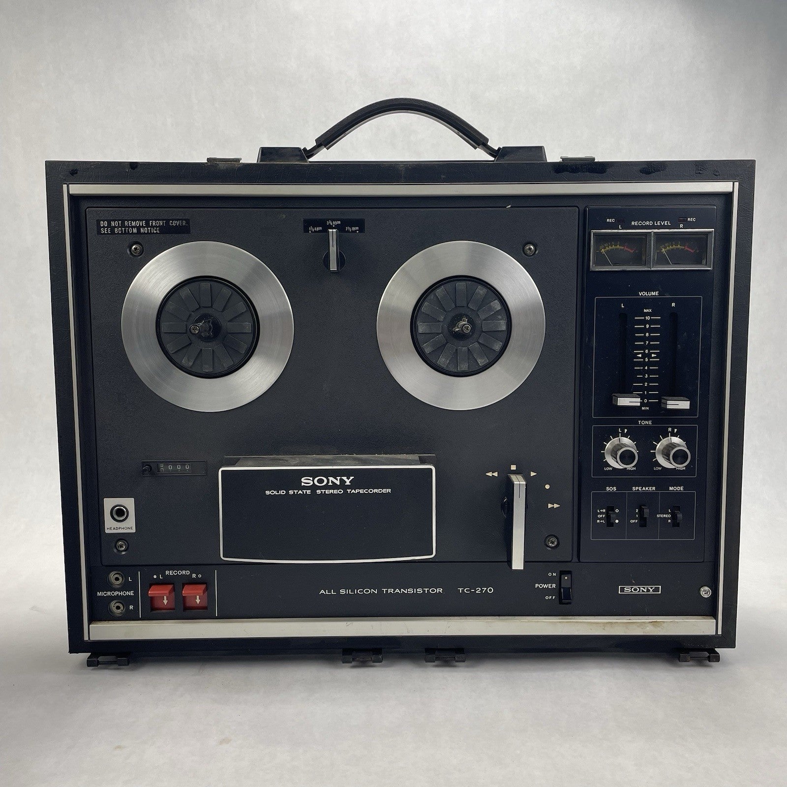 Sony TC-270  Reel to Reel Tape Recorder Deck  Powers On