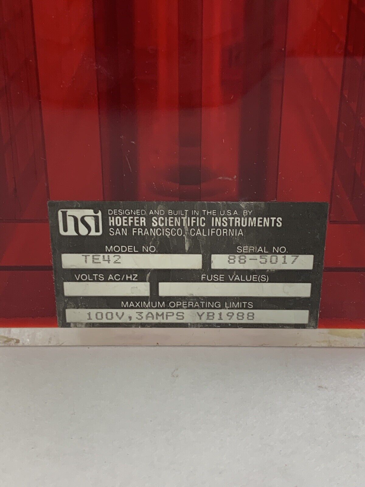 Hoefer Scientific TE42 Transphor Electrophoresis Unit