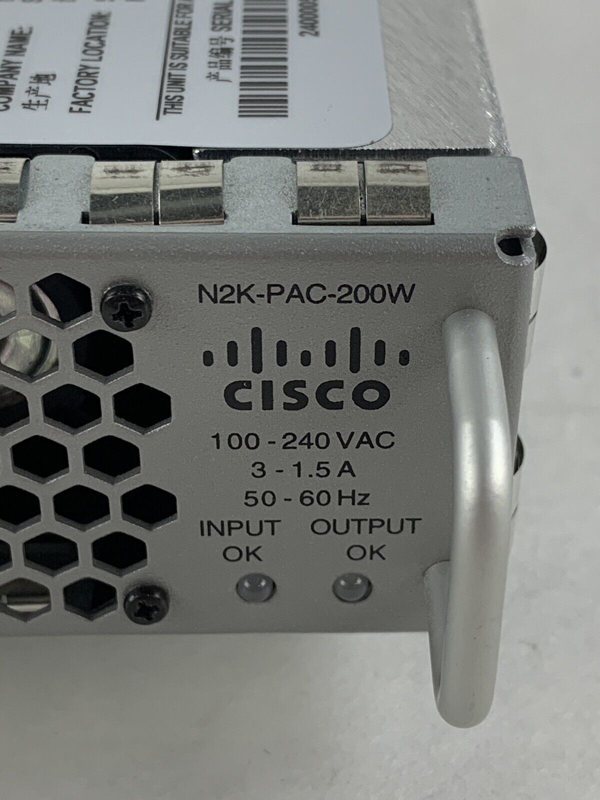 Power One Model SPACSCO-19 240V 12V 17A Power Supply Tested Genuine For Cisco
