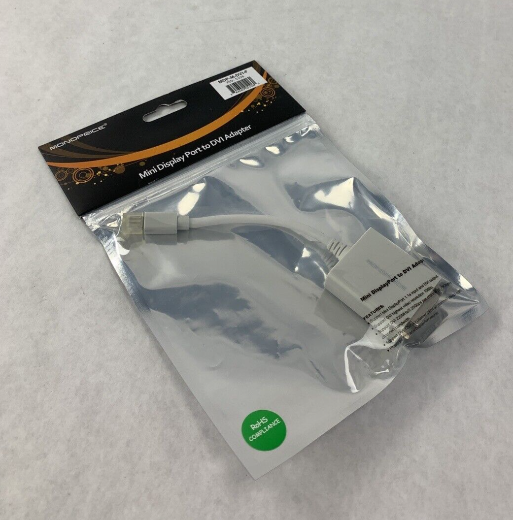 Monoprice Mini DisplayPort to DVI Adapter MDP-M-DVI-F (Lot of 3)