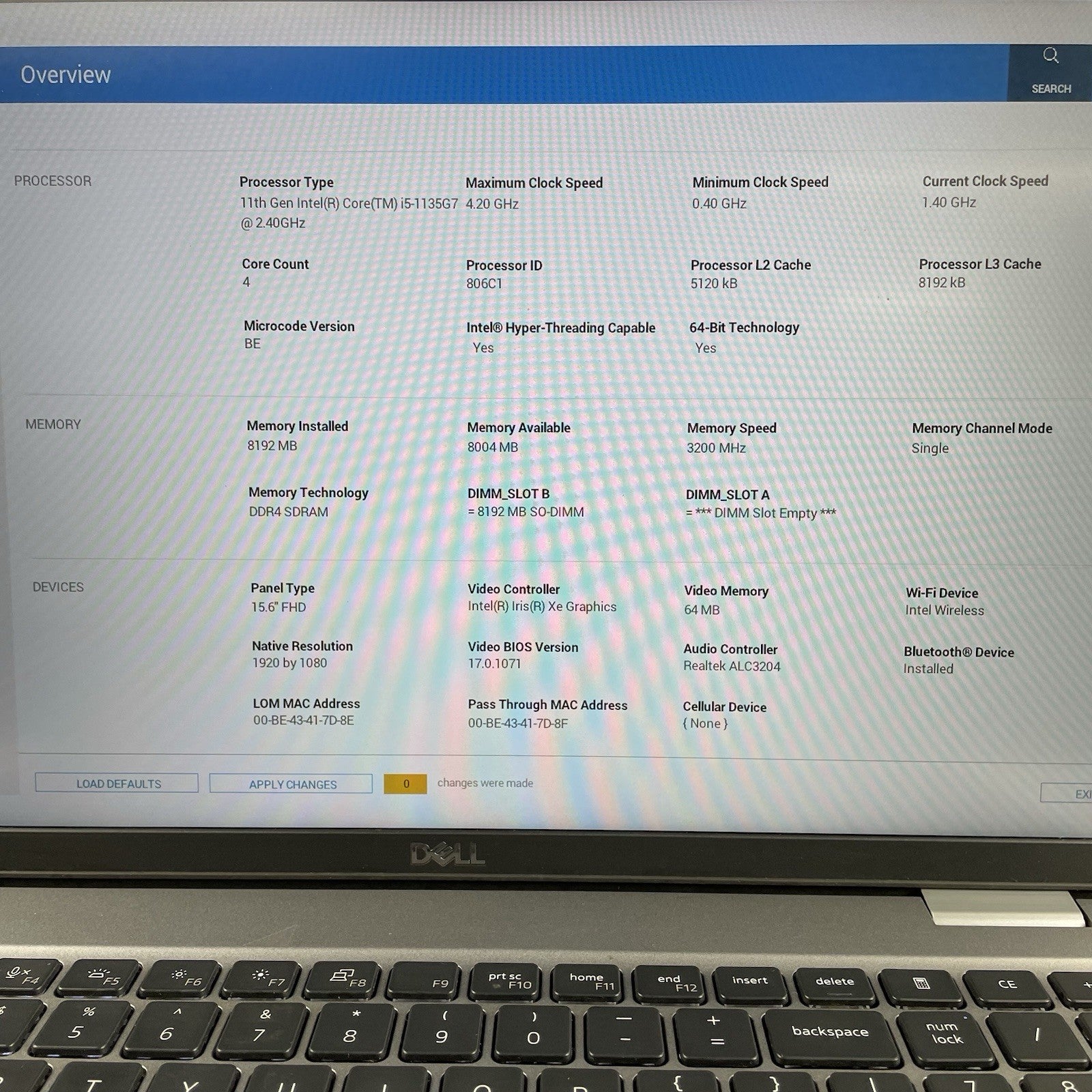 Dell Latitude 5520 15.6" i5-1135G7 2.40GHz 8GB RAM No SSD/OS/AC/Batt - Bad Port2