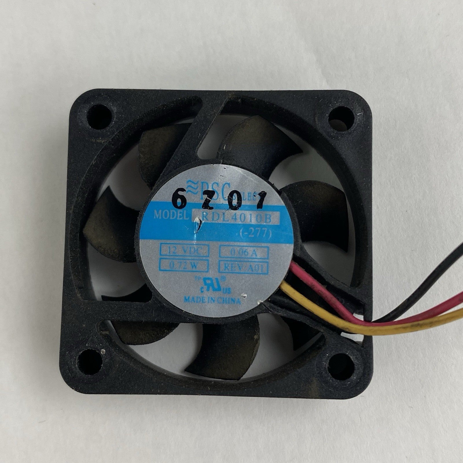 PSC RDL4010B .72W 12VDC 2.5" Cooling Fan Lot of 3 Untested2
