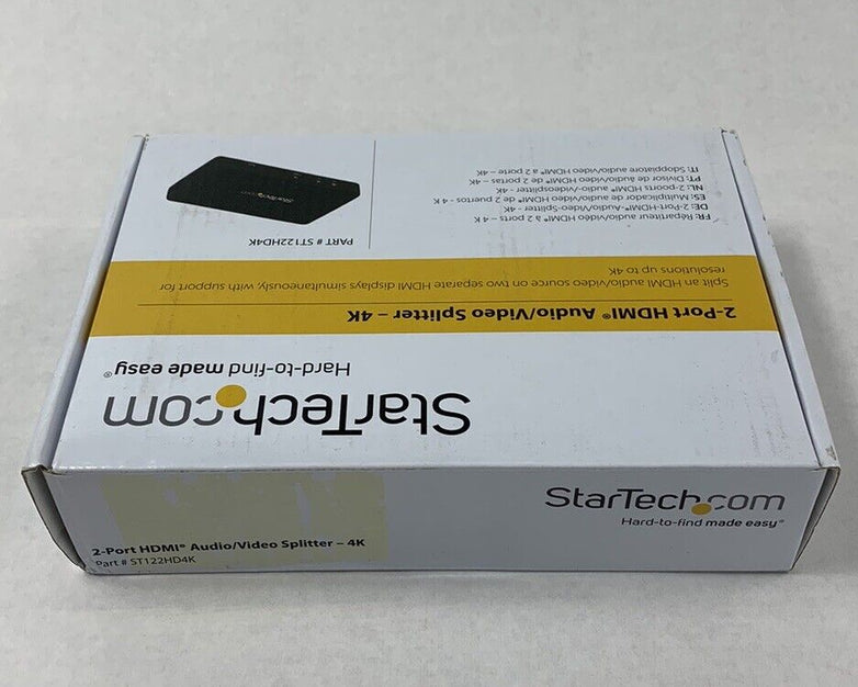 StarTech ST122HD4K 2-Port HDMI Audio Video Splitter 4K