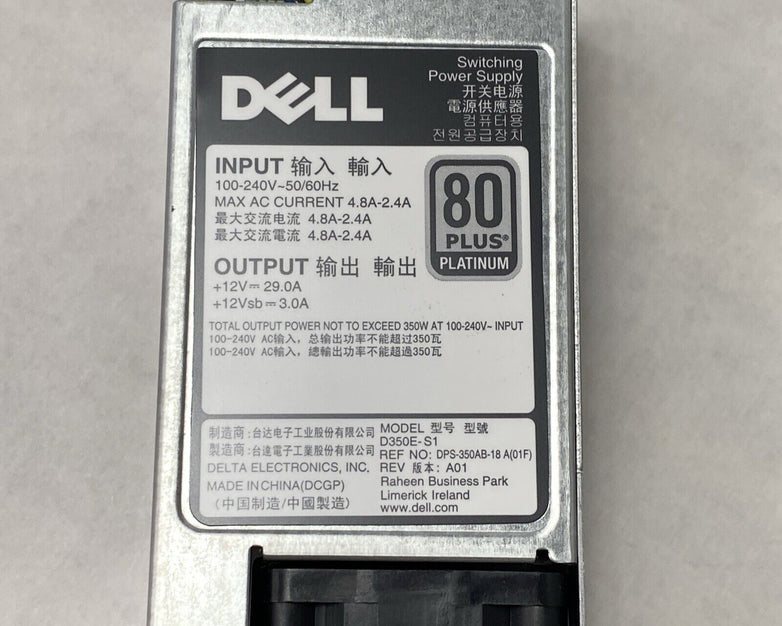 Lot of 2 Dell Y8Y65 350W 80 Plus Platinum D35OE-S1 Server Power Supply
