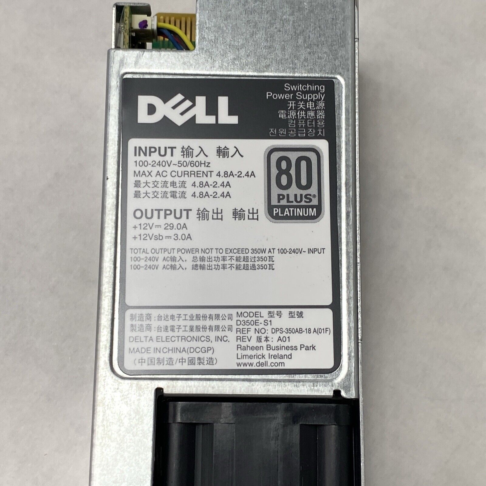 Lot of 2 Dell Y8Y65 350W 80 Plus Platinum D35OE-S1 Server Power Supply