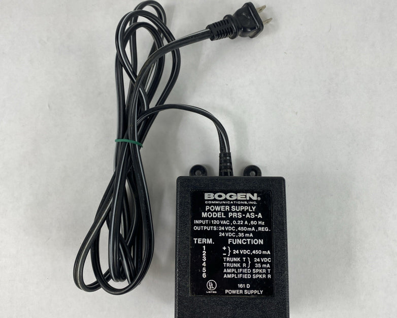 BOGEN PRS-AS-A-C 120V AC 450MA 24V Power Supply Untested