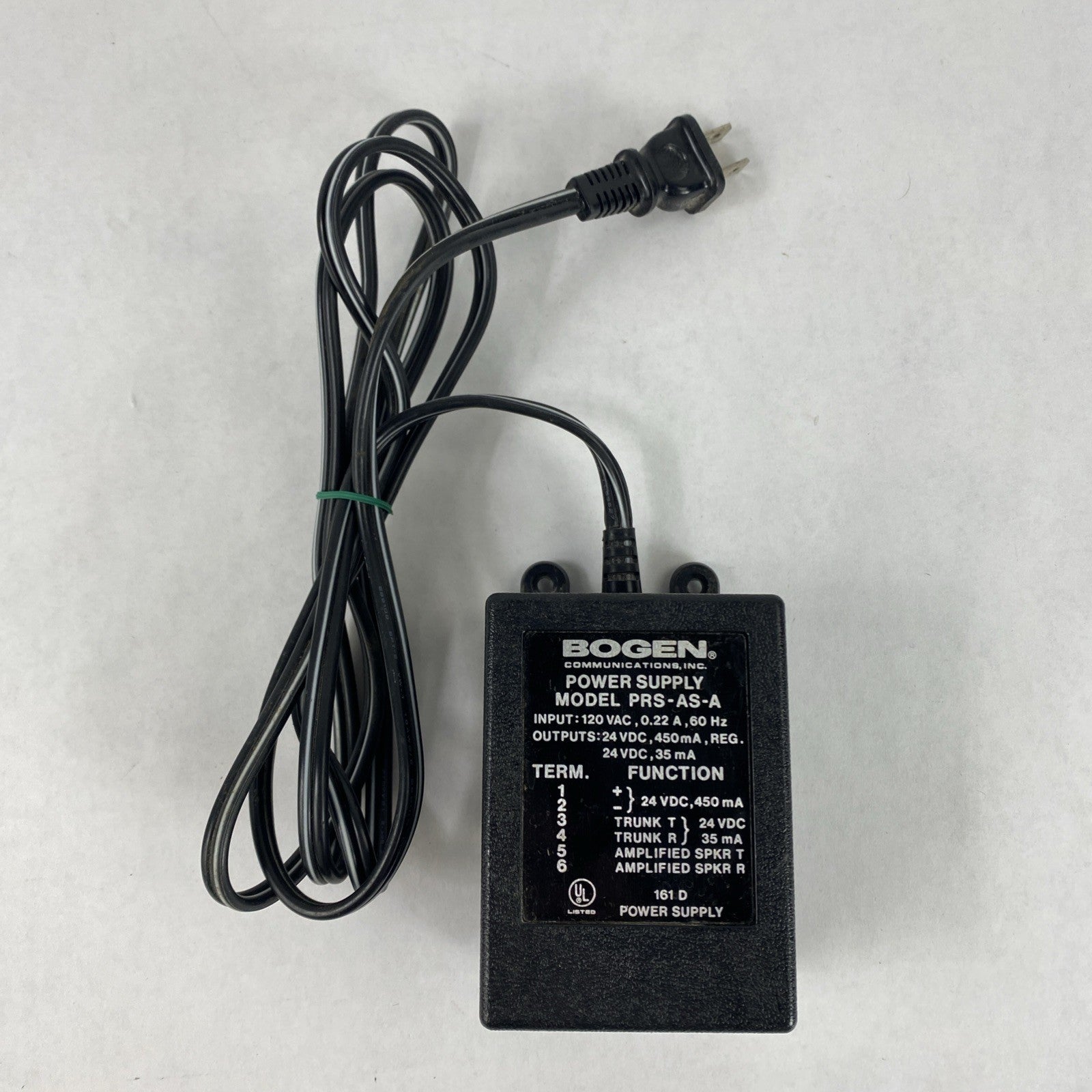 BOGEN PRS-AS-A-C 120V AC 450MA 24V Power Supply Untested1