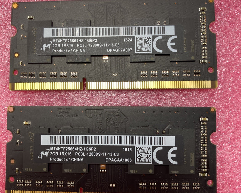 8x 2GB Micron 1RX16 memory PC3L-12800S-11-13-C3 MT4KTF25664HZ-1G6P2