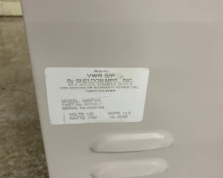 VWR 1330FMS Forced Air Batch Convection Oven - Parts or Repair