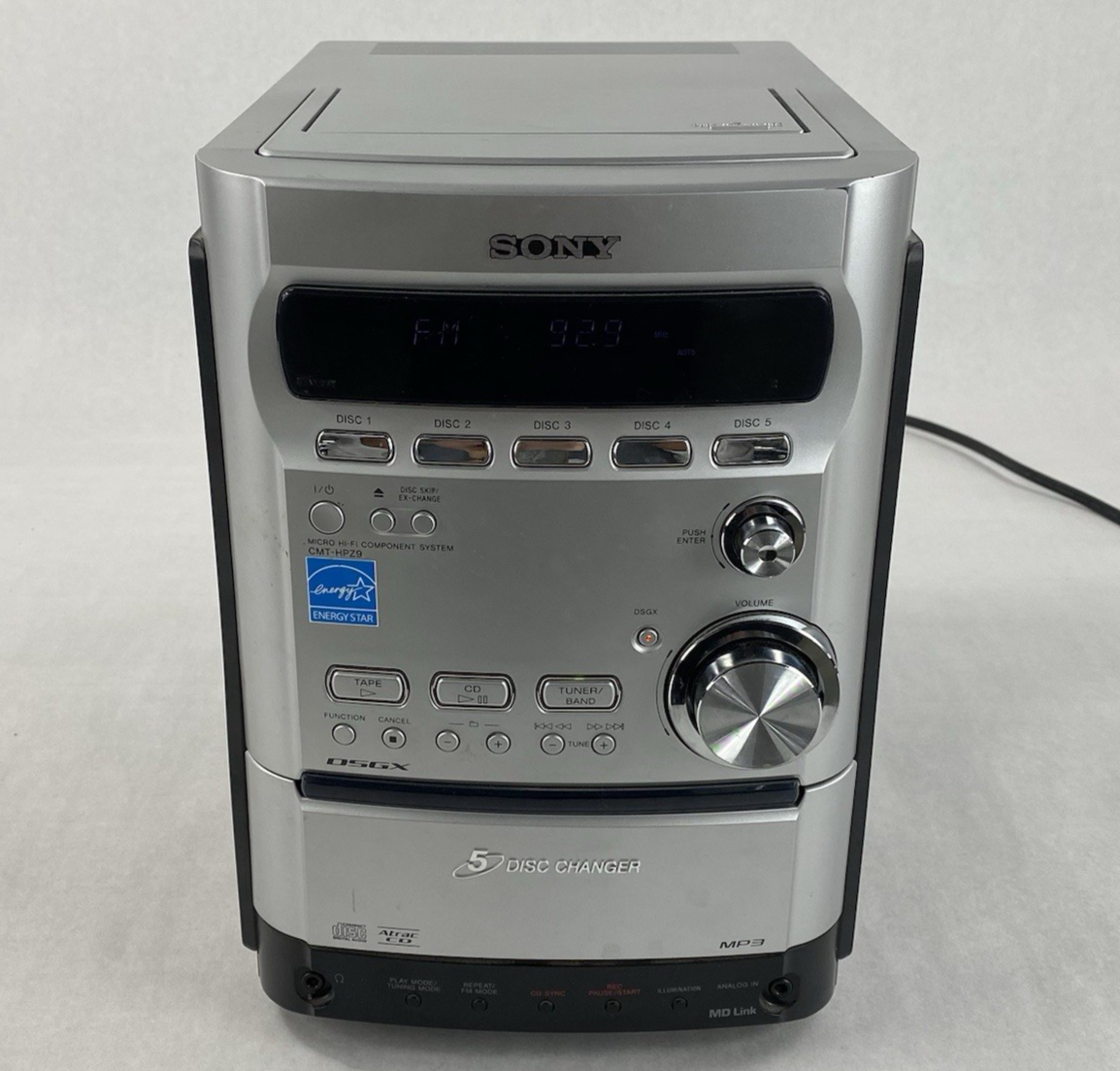 Sony CMT-HPZ9 Cassette and 5 Disc Changer AM/FM Parts or Repair