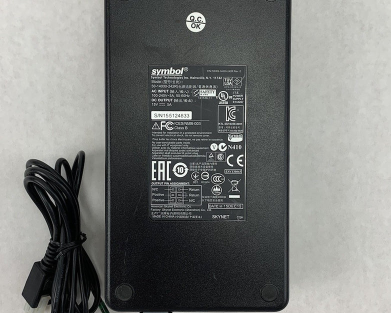 Symbol 50-14000-242R Power Supply 15V 5A 110V 4-Pin (Lot of 2)