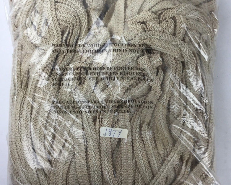 Beige  187 Yards Gimp Braided Vintage Trim, NEW