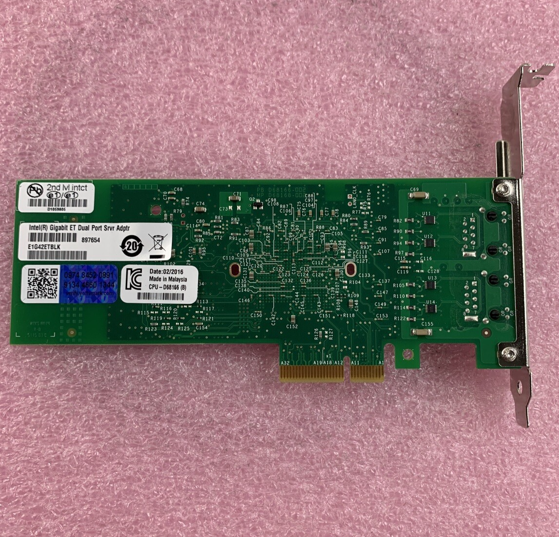 Intel CPU-D68166 Dual-Port Gigabit ET PCIe Server Adapter E139761