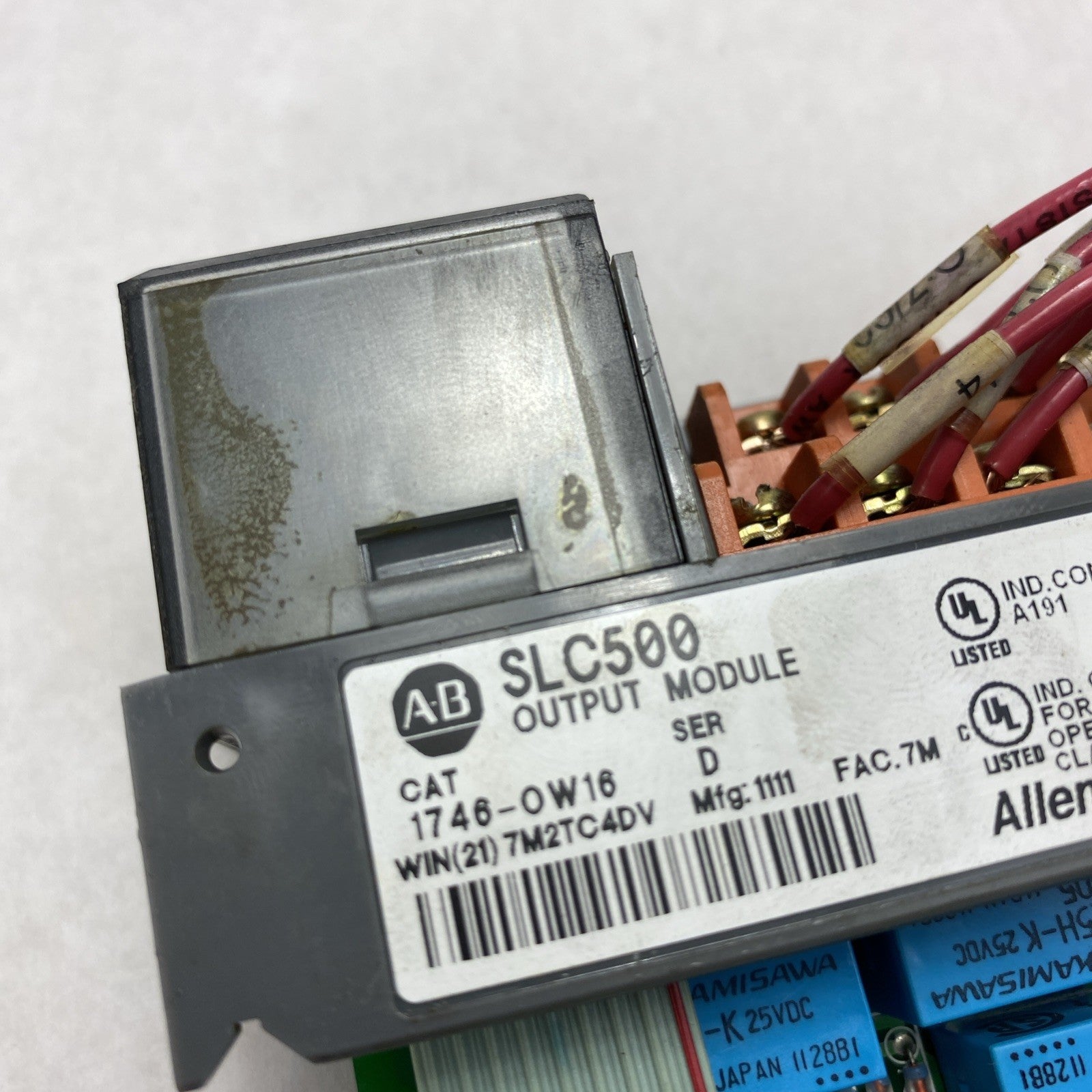 Allen-Bradley SLC500 Output Module 1746-OW16 Ser. D - Missing Cover And Untested8