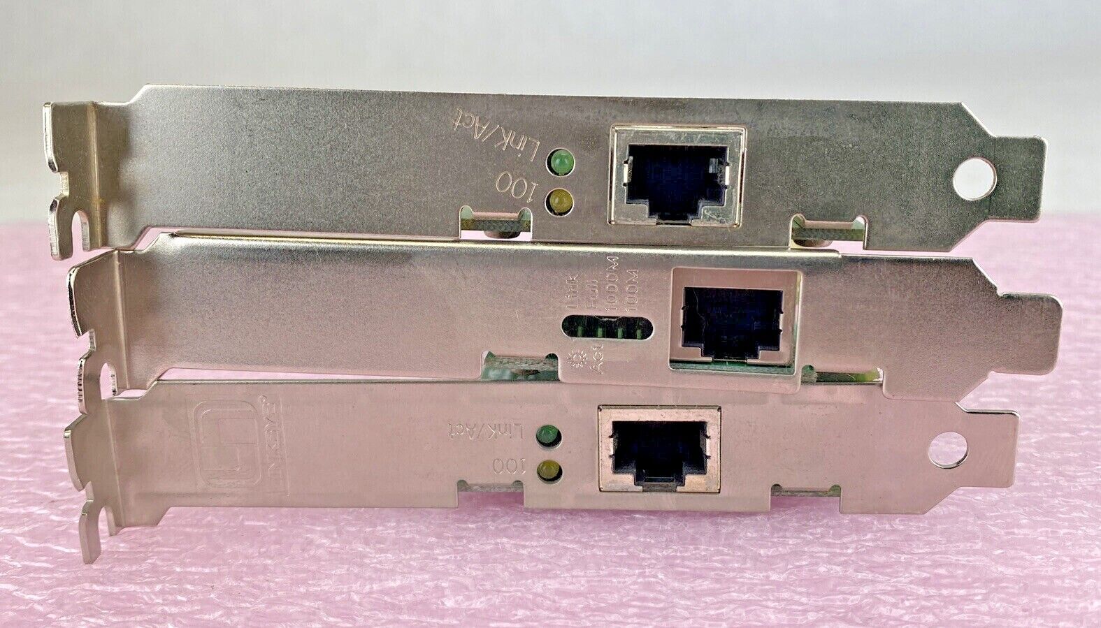 Lot of 3 various Ethernet 100Mbs LAN PCI cards DGE-530T LNE100TX PCB-E570-AA5