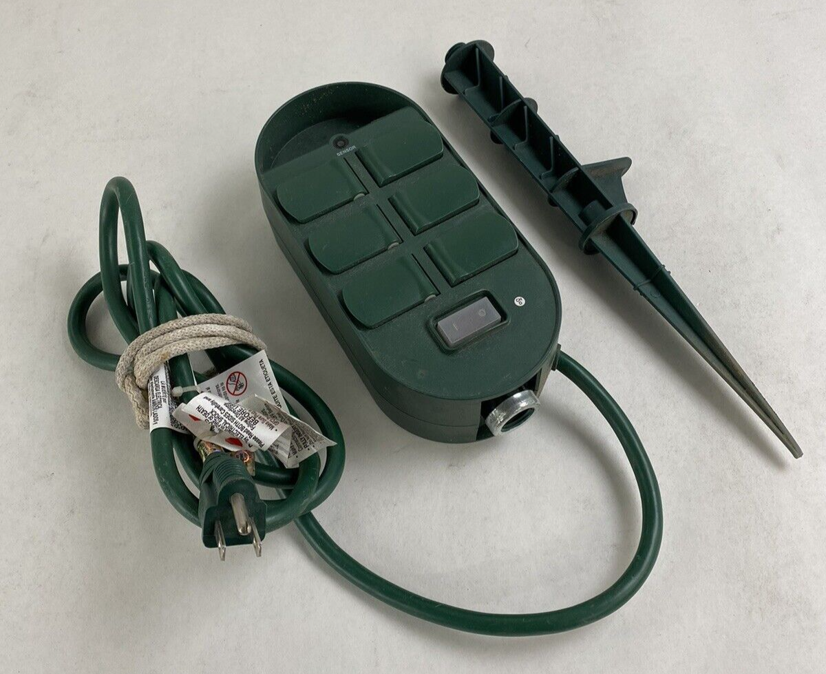 Power Stake Outdoor 6 Outlet Model SP-041 15A 125VAC 60Hz 1875W Tested