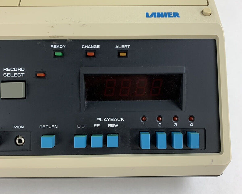 Lanier LCR-4D Dual Record Cassette Transcriber Hard Case w/ 4x Mics + Cords