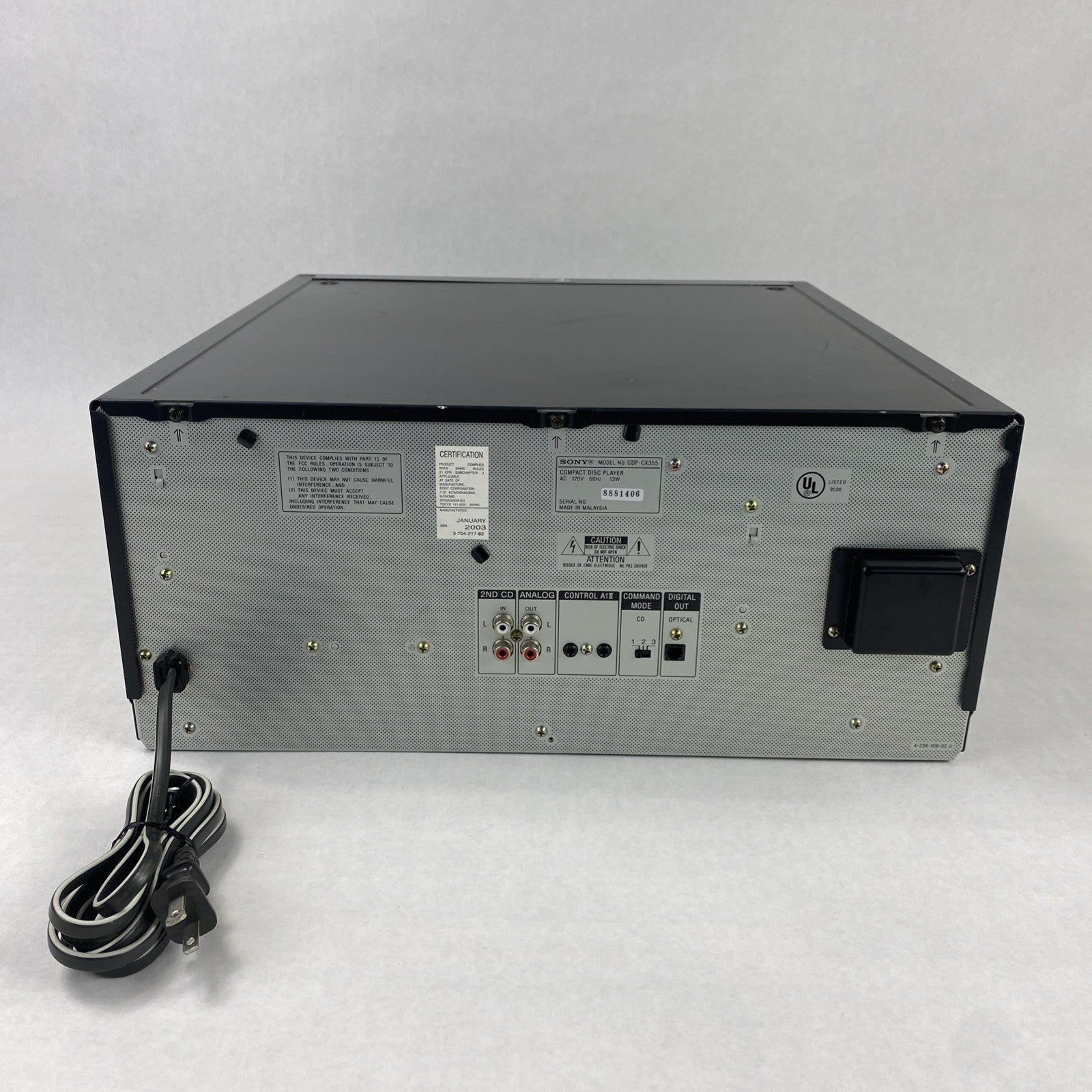 Sony CDP-CX355 Compact Disc Player - Parts Or Repair