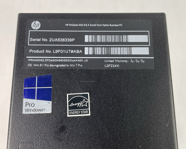 HP ProDesk 400 G2.5 SFF i5-4590s 3.00 GHz 4 GB RAM No HDD/OS