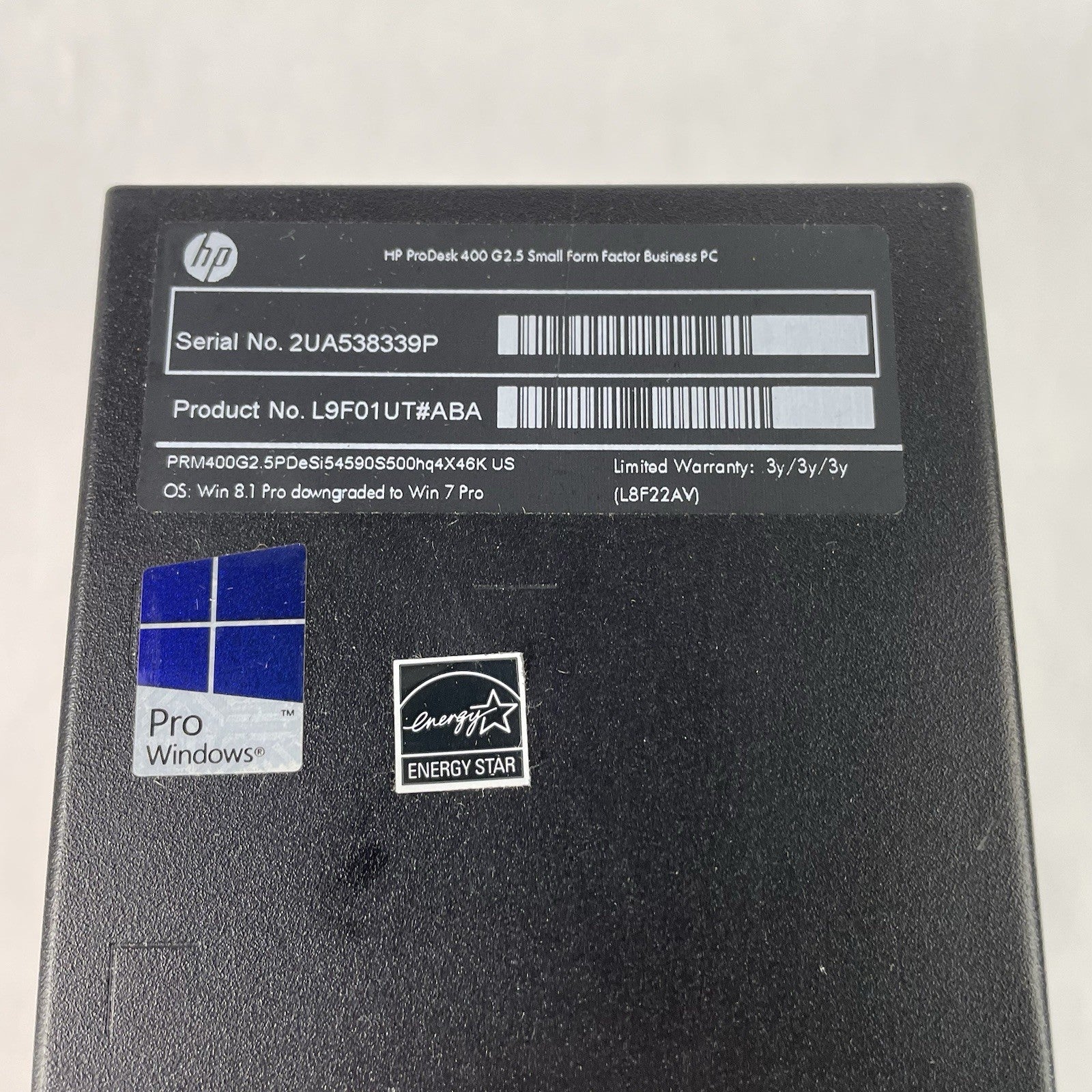 HP ProDesk 400 G2.5 SFF i5-4590s 3.00 GHz 4 GB RAM No HDD/OS3