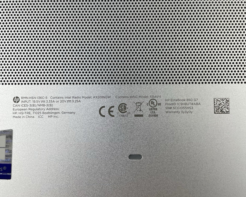 HP EliteBook 850 G7 15.6" i5-10310U 1.70 GHz 8 GB RAM No SSD/OS/AC