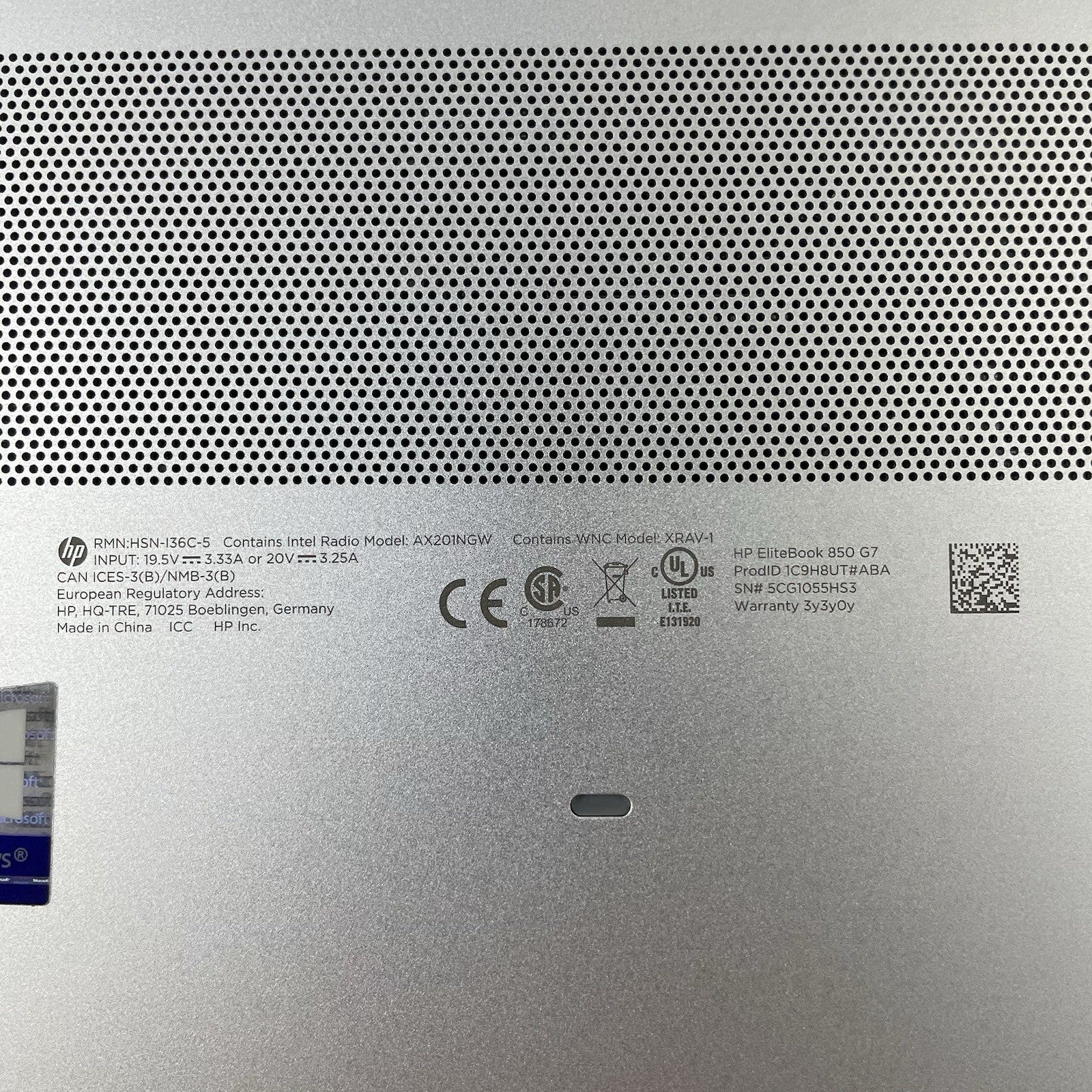 HP EliteBook 850 G7 15.6" i5-10310U 1.70 GHz 8 GB RAM No SSD/OS/AC15