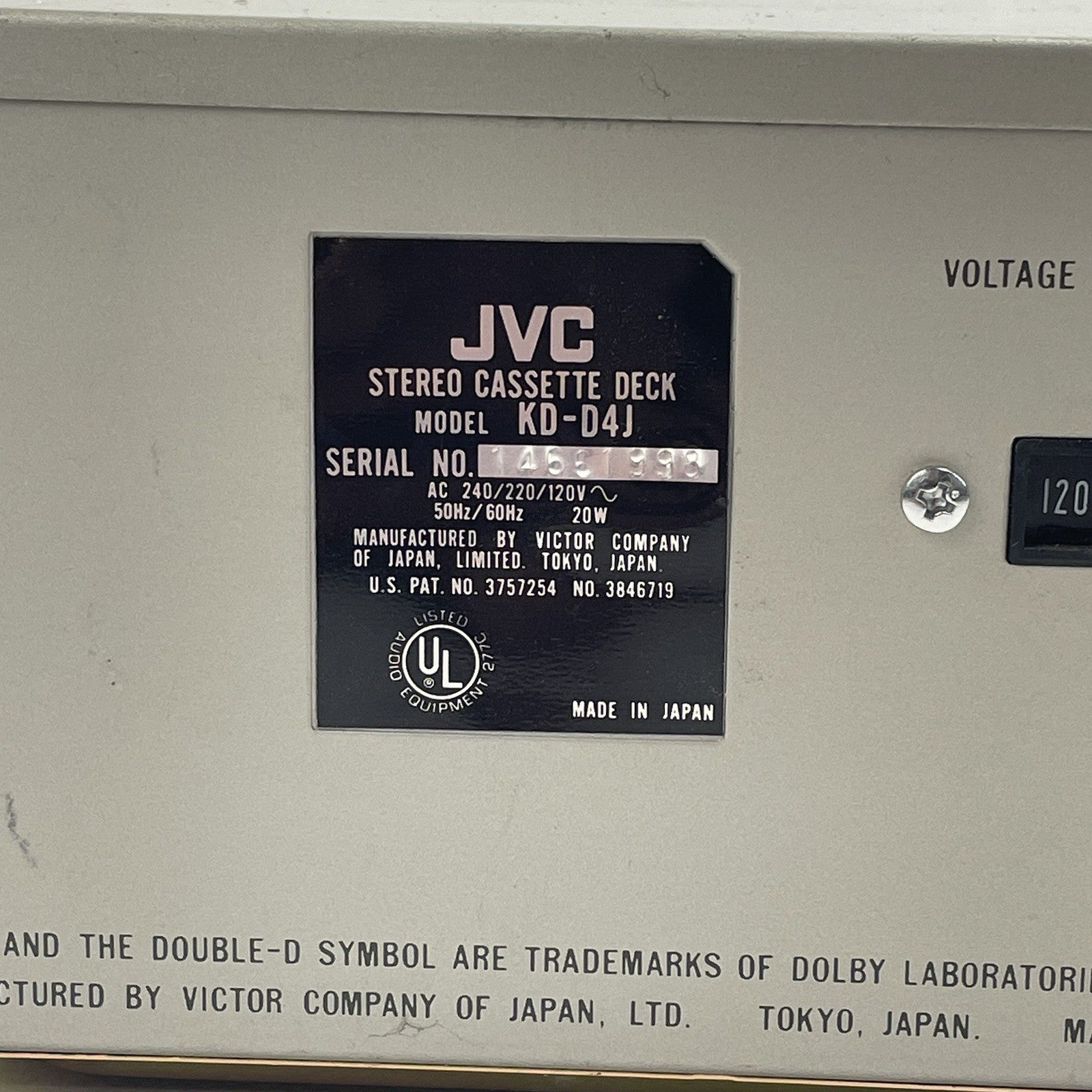JVC KD-D4J Stereo Cassette Deck Tested For Parts10