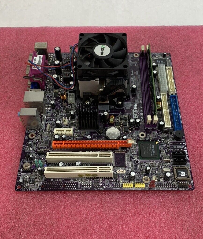 ECS C510M-M Motherboard AMD Athlon 64 x2 2GHz 2GB RAM w/Shield