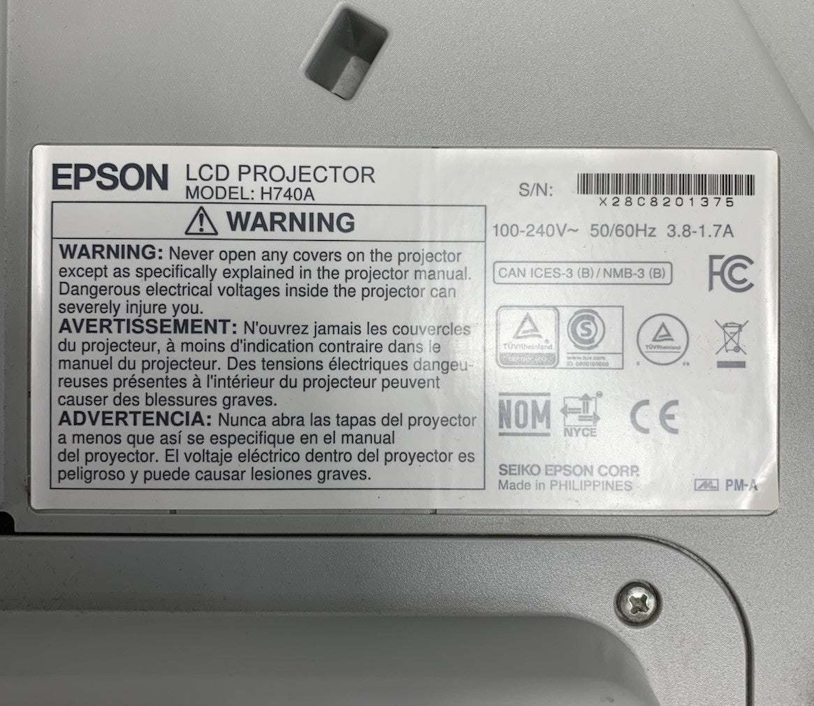 Epson PowerLite 695Wi H740A LCD Lamp Projector 1639 Lamp Hours - No Remote7