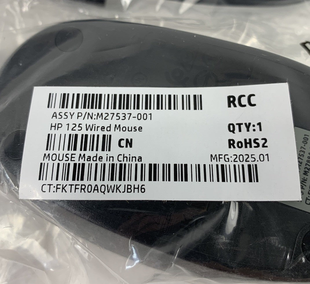 HP M27537-001 125 Wired Mouse (Lot of 5)