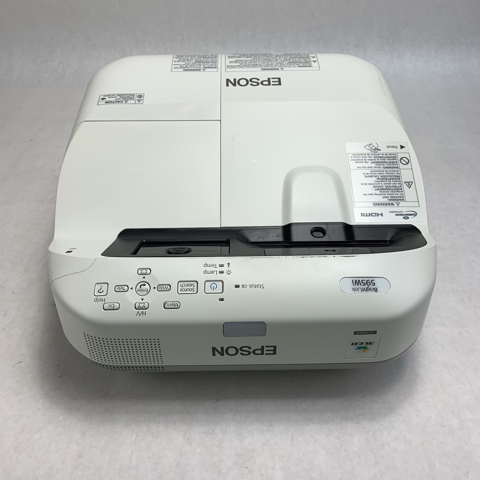 Epson H599A BrightLink 595Wi LCD Lamp Projector 2750 Lamp Hours - No Remote3