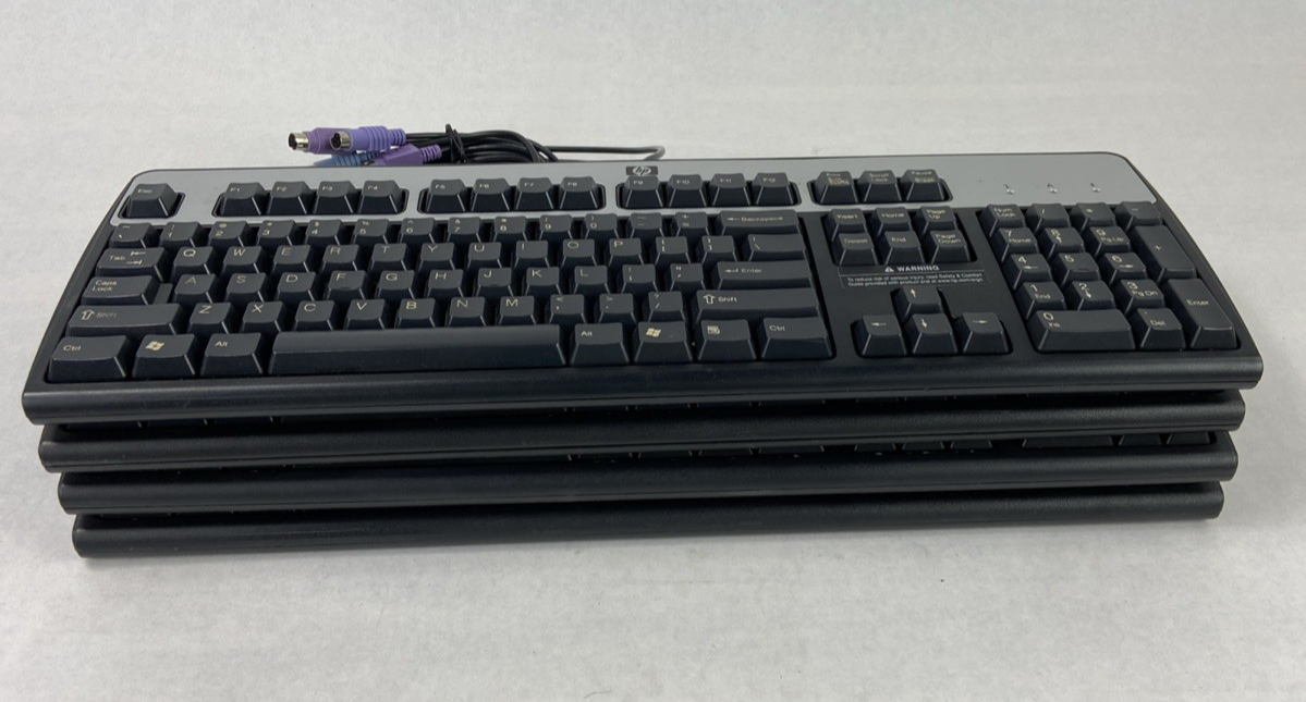 Lot of 4 (Four) Hewlett Packard HP KB-0316 | SK-2880  Black/Silver PS/2