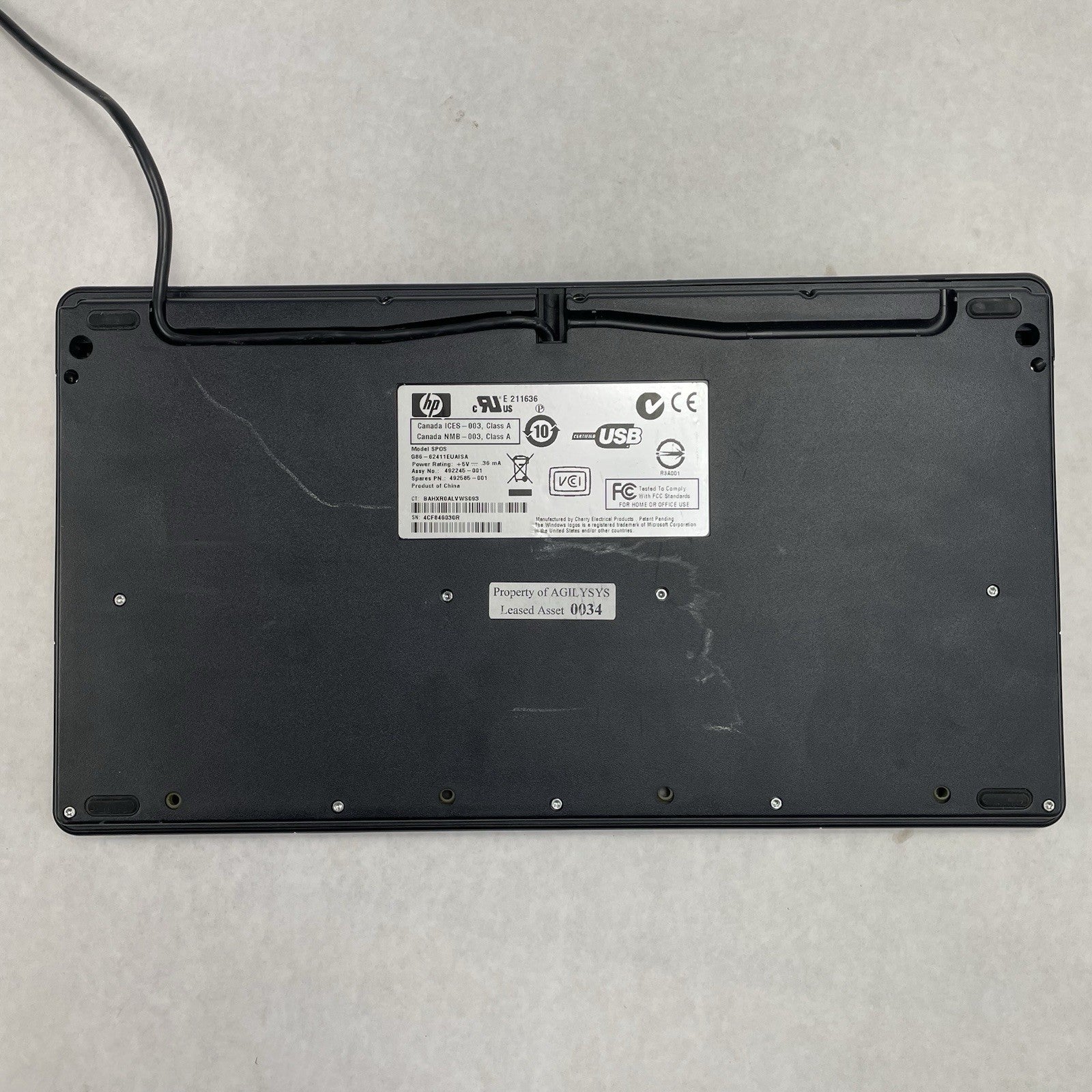 HP SPOS Programable Black Wired USB Keyboard Mouse POS G86-62411EUAISA