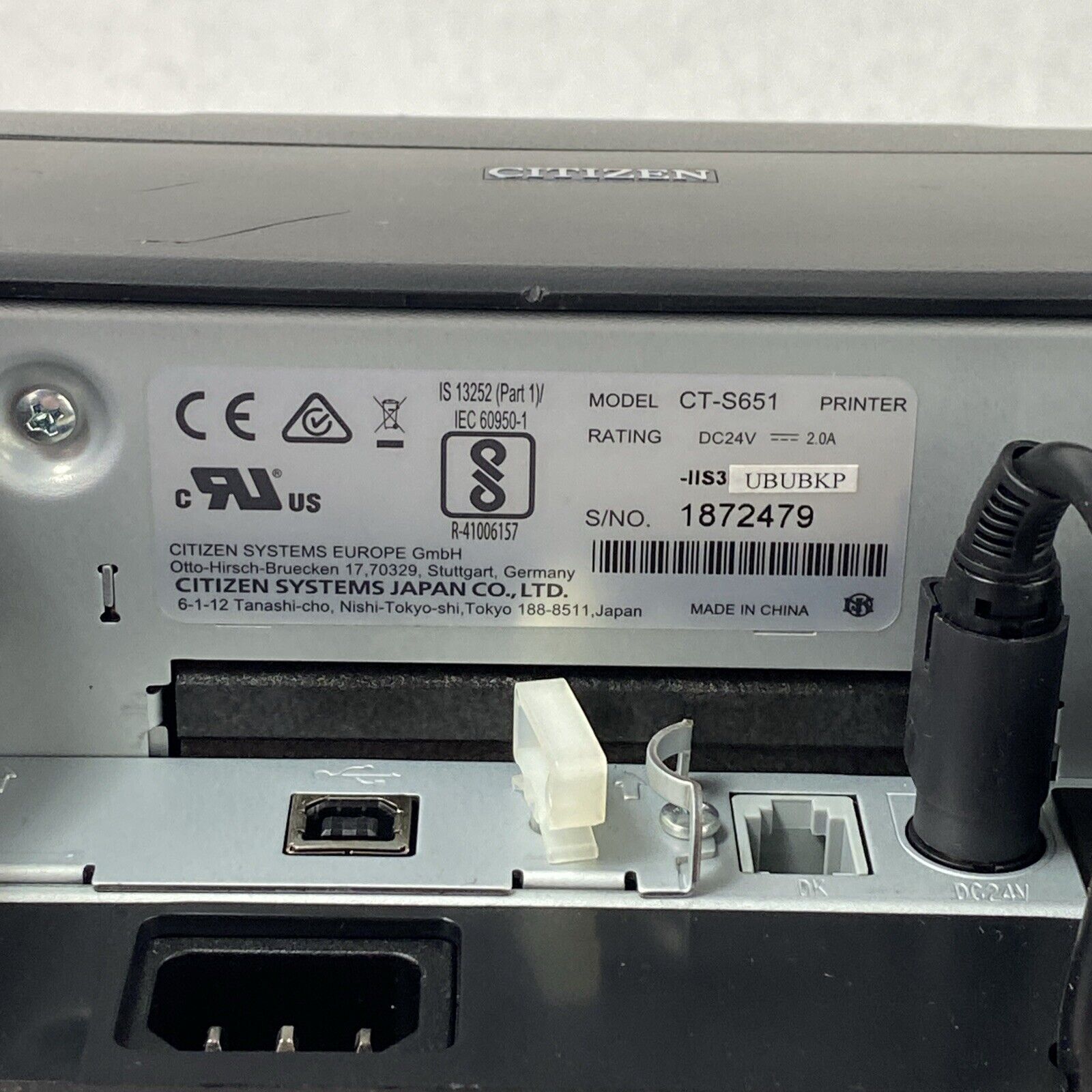 Citizen Systems CT-S651 Thermal Printer Parts or Repair