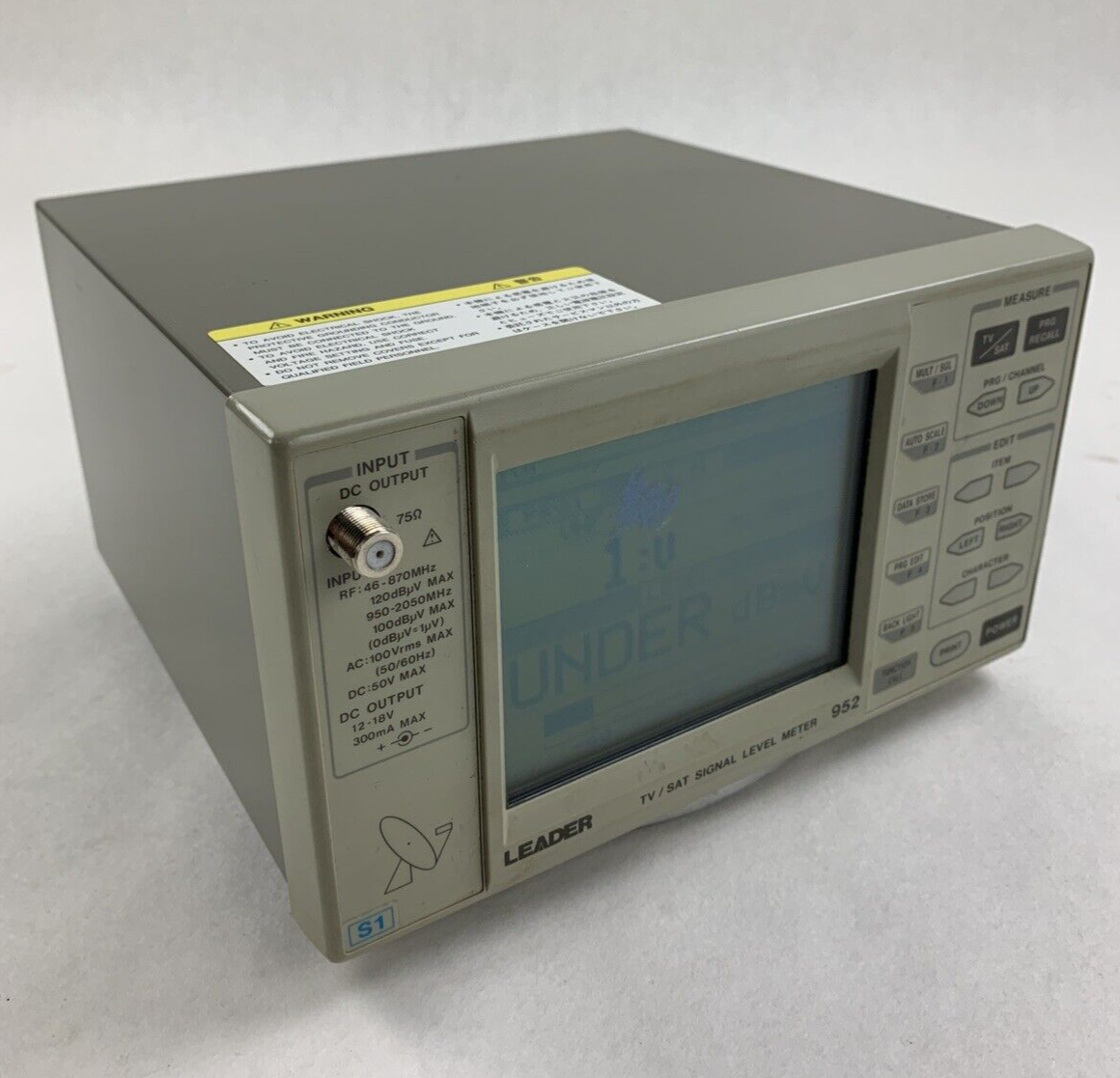 Leader 952 TV Satellite Signal Level Meter Powers On Screen Bleeding W/ Case