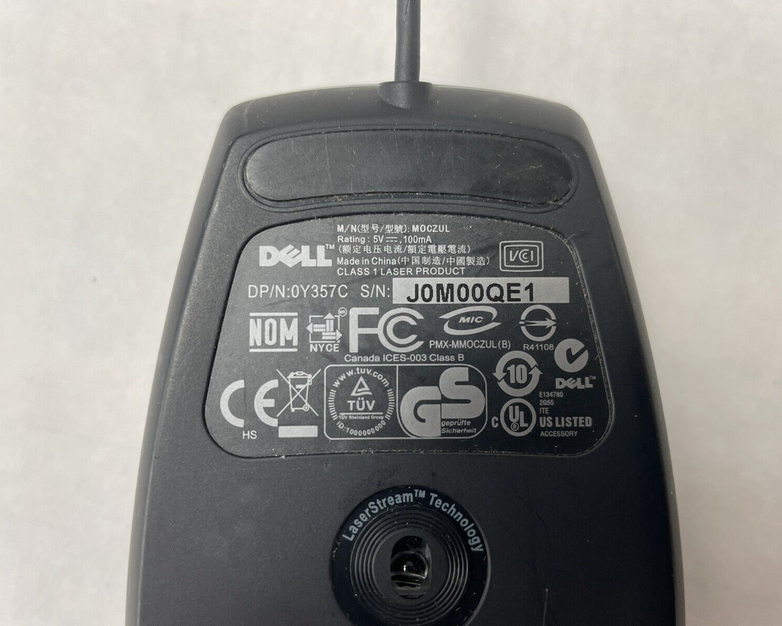 Dell MOCZUL USB Wired Black Laser Scroll Mouse with 6 Buttons Lot of 4