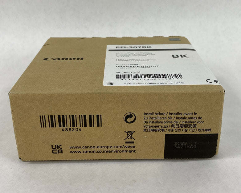 Canon PFI-307BK OEM Black Ink Tank for ImagePROGRAF iPF830/840/850 Exp 11/2023