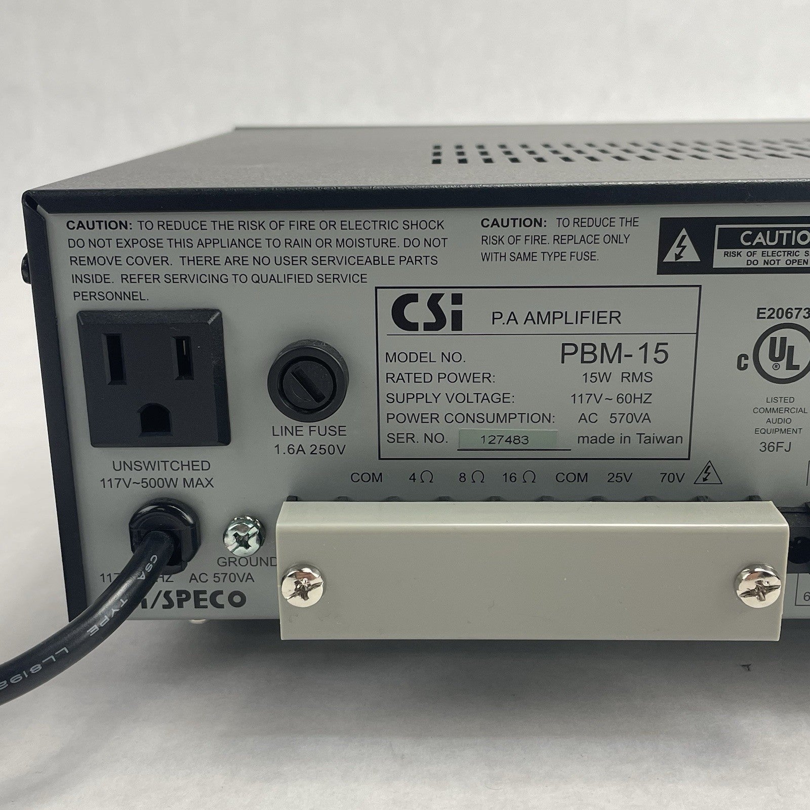 CSI Speco Technologies PBM-15  PA Amplifier Tested5