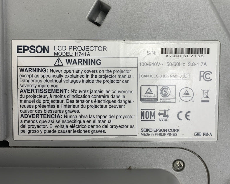 Epson H741A BrightLink 685Wi LCD Projector 4281 Lamp Hours