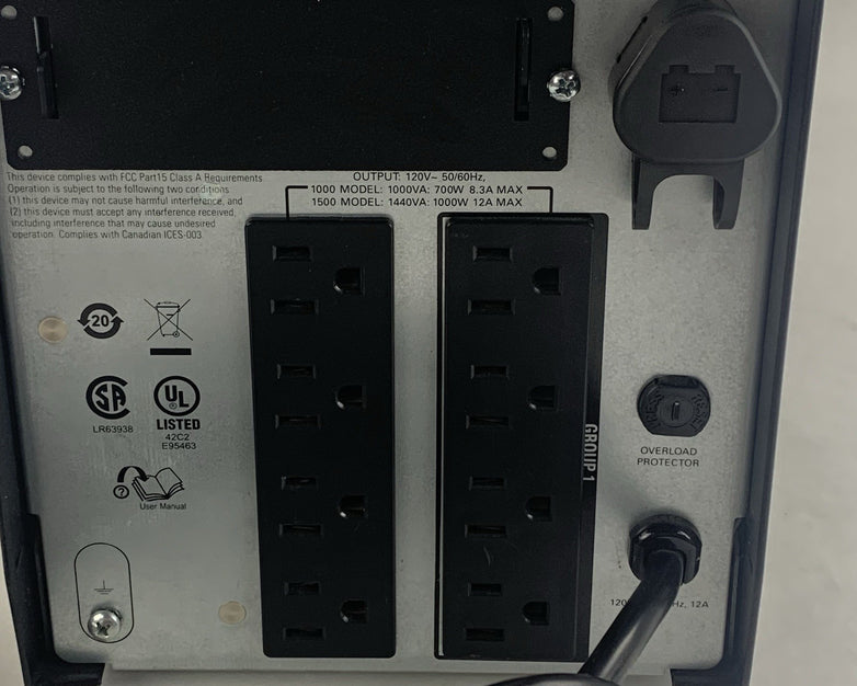APC Smart-UPS SMT1500 LCD 1000W 1500VA 120V Tested Missing Screw No Battery